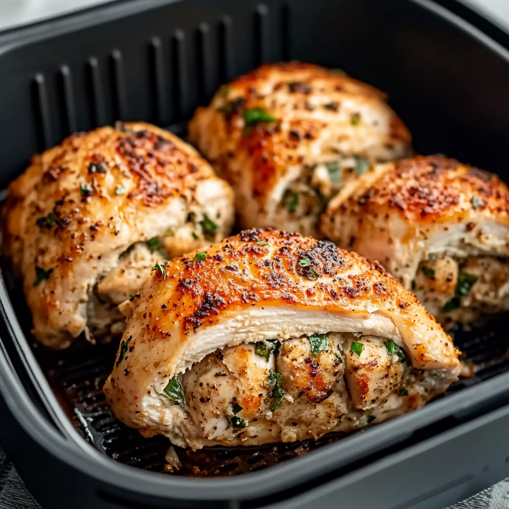 Easy Air Fryer Stuffed Chicken Breasts