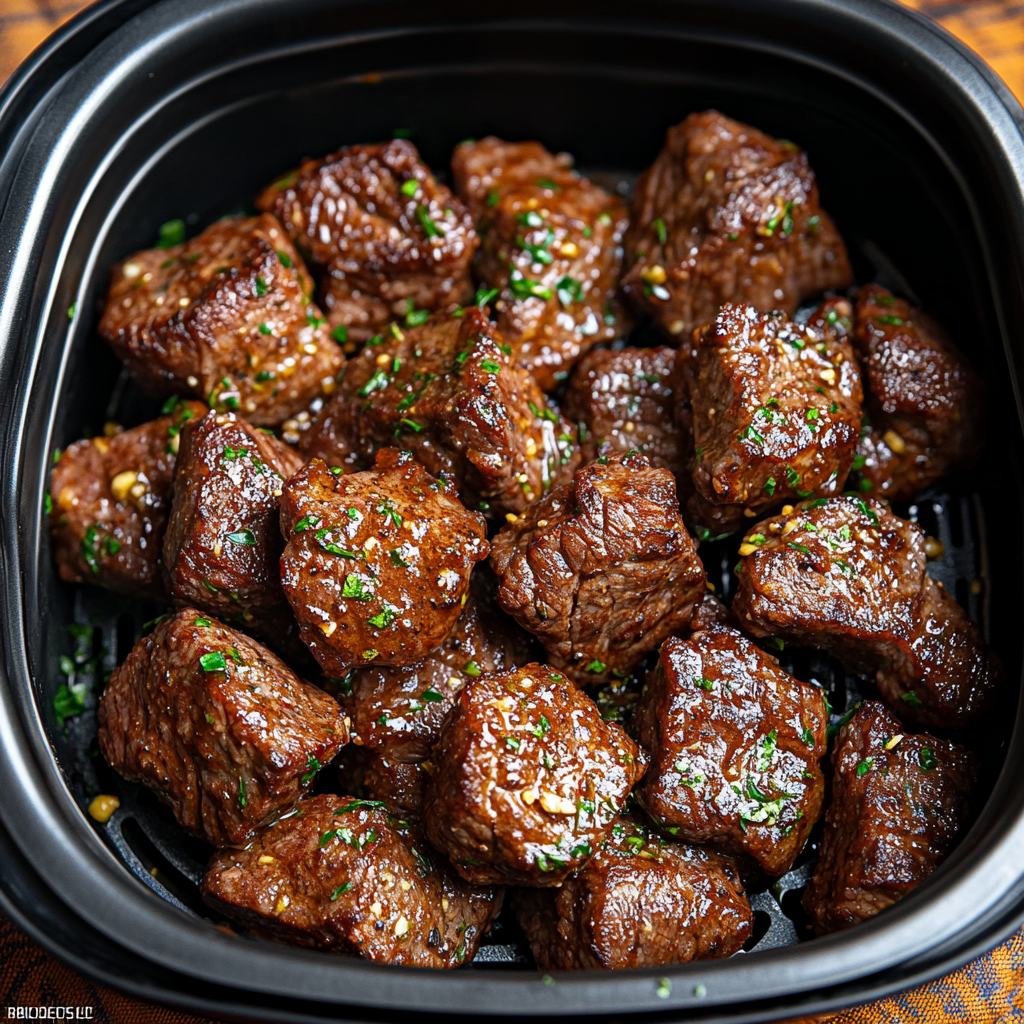 Air Fryer Garlic Butter Steak Bites