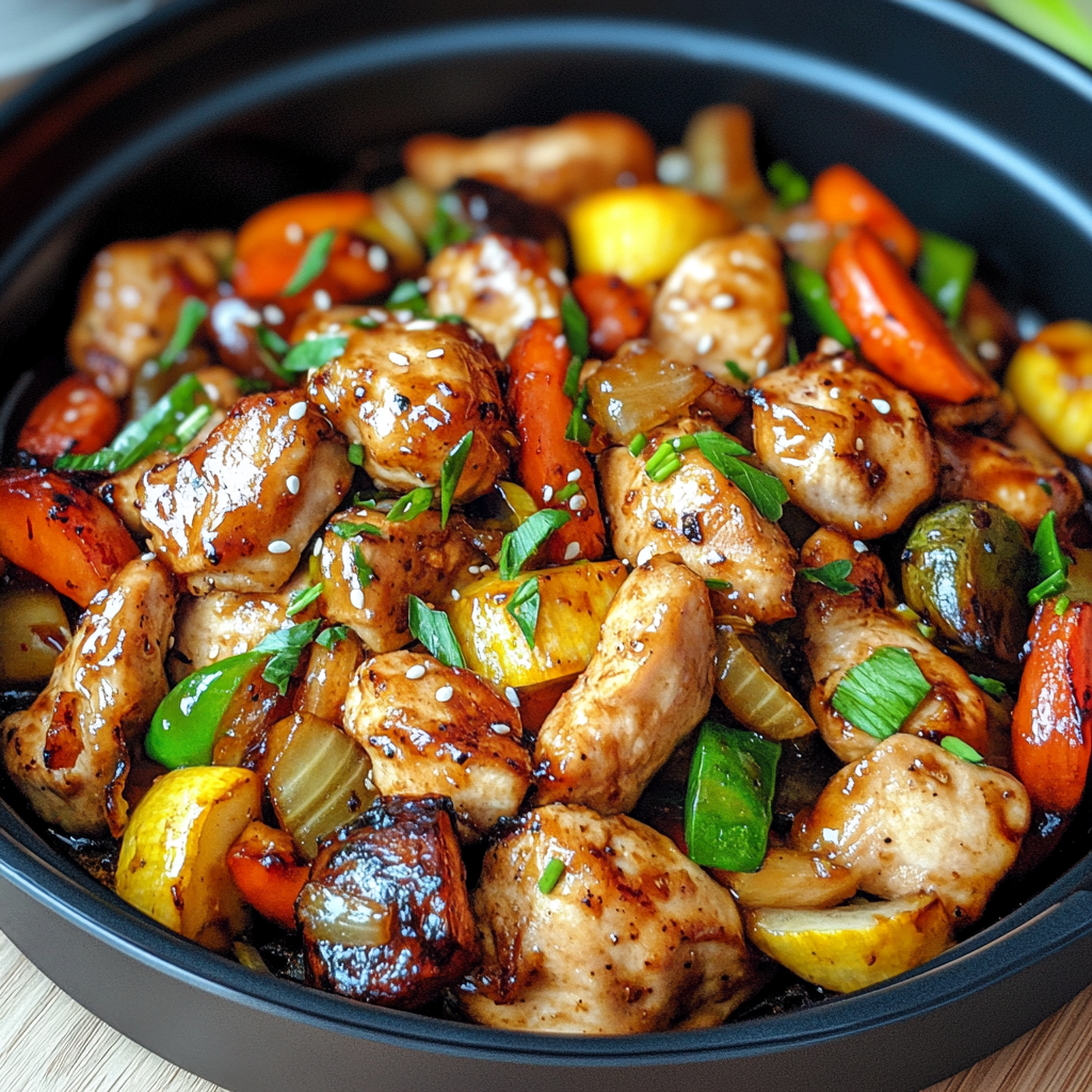 Air Fryer Hibachi Chicken & Vegetables