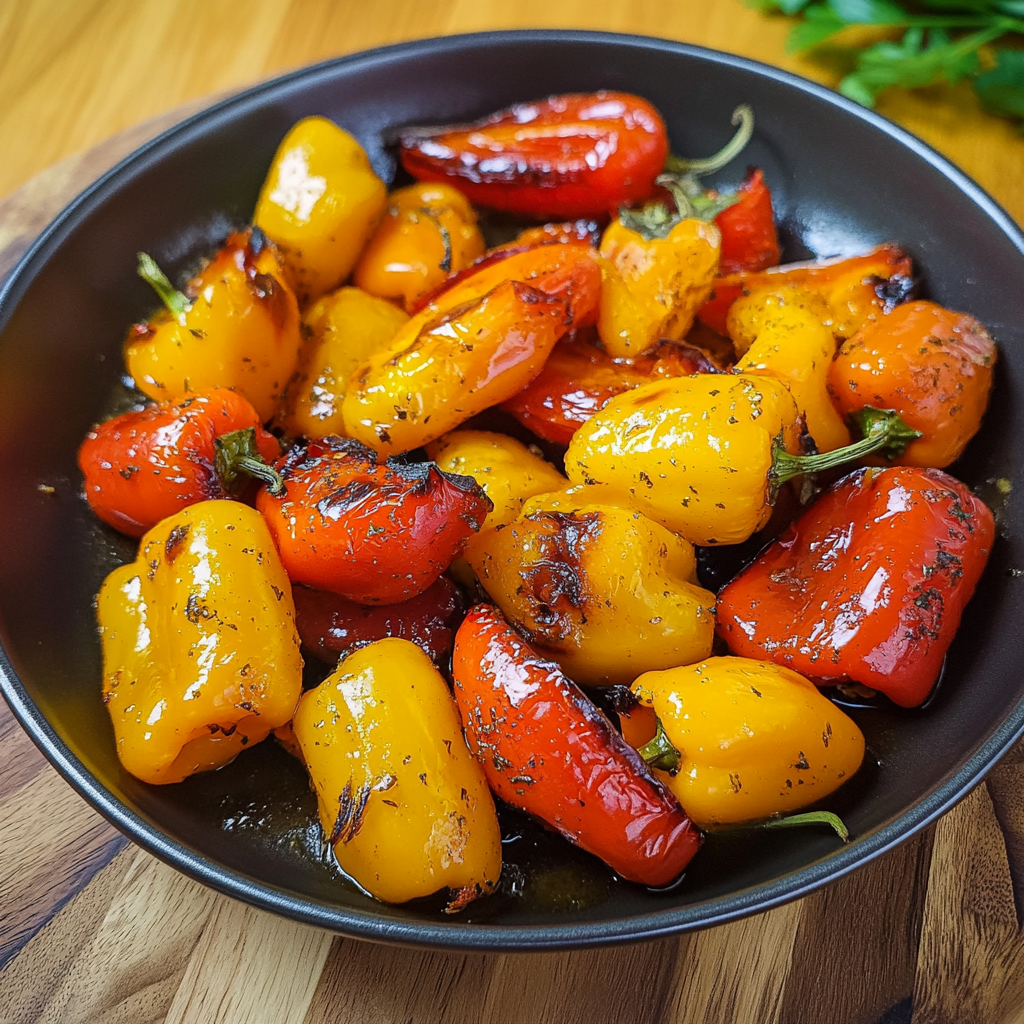 Easy Roasted Mini Sweet Peppers on the Stove
