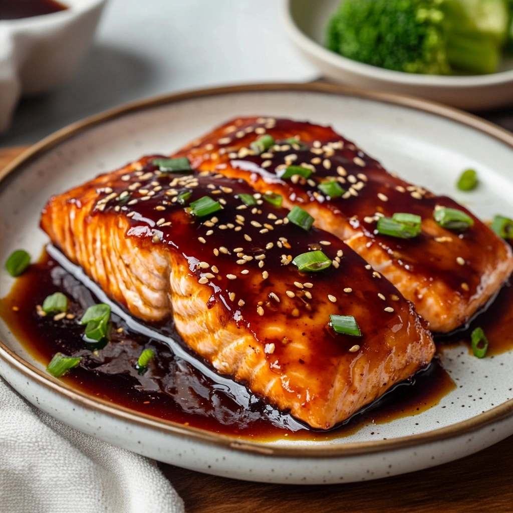Crispy Air Fryer Salmon with Sweet Teriyaki Sauce