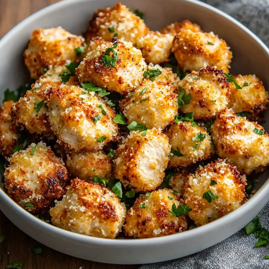 Air Fryer Garlic Parmesan Chicken Bites