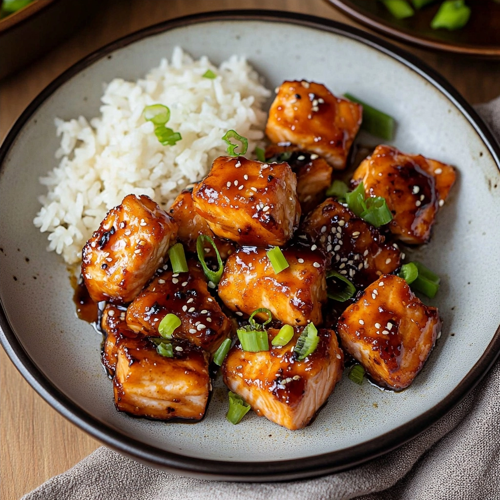 Air Fryer Teriyaki Salmon Bites